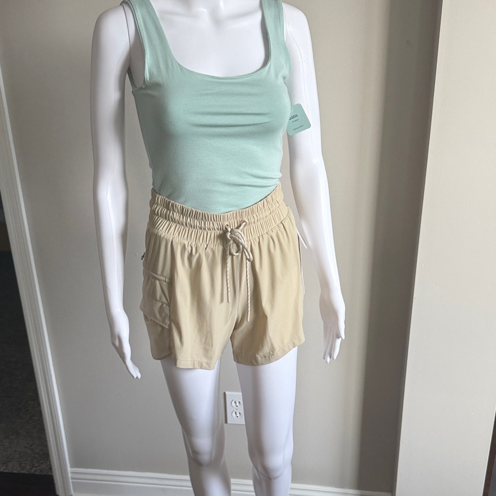 NWT Mono B Tan Athletic Shorts with built in Liner